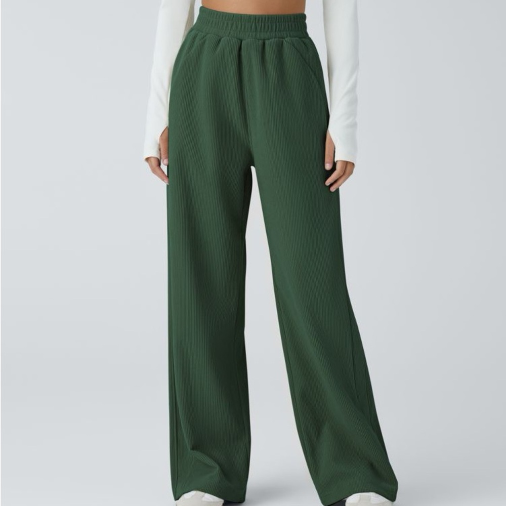High Waisted Pocket Straight Leg Mop Corduroy Casual Pants